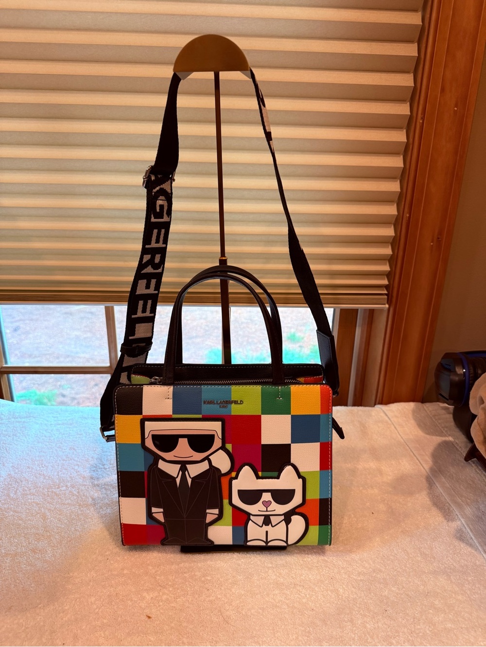 Karl Lagerfeld Multicolor Patchwork Crossbody Bag with Black Accents